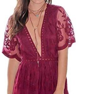 Floral Embroidered Romper Shorts